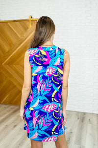Thumbnail for Lizzy Tank Dress – Bright Royal Floral Beauty with Everyday Ease