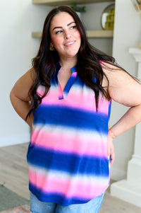 Thumbnail for Lizzy Tank Top in Blue and Pink Haze