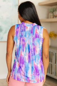 Thumbnail for Lizzy Tank Top in Lavender and Blue Watercolor