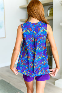 Thumbnail for Lizzy Tank Top in Royal and Red Abstract