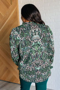 Thumbnail for Looking Out Damask Print Blouse