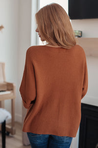 Thumbnail for Lotta Love Knitted Sweater Top in Rust