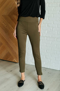 Thumbnail for Magic Ankle Crop Skinny Pants in Olive