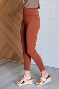 Thumbnail for Magic Ankle Crop Skinny Pants in Rust