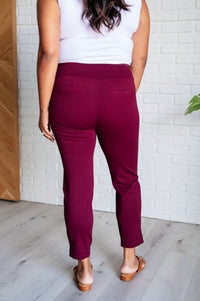 Thumbnail for Magic Ankle Crop Skinny Pants in Wine