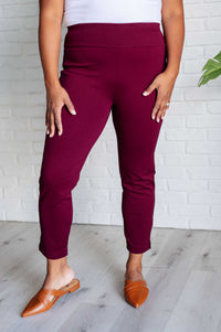 Thumbnail for Magic Ankle Crop Skinny Pants in Wine