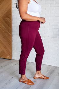 Thumbnail for Magic Ankle Crop Skinny Pants in Wine