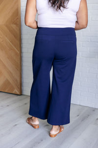 Thumbnail for Magic Wide Leg Crop Pants in Navy