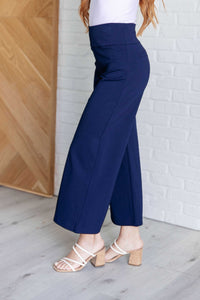 Thumbnail for Magic Wide Leg Crop Pants in Navy