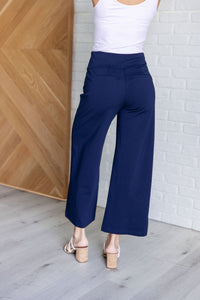 Thumbnail for Magic Wide Leg Crop Pants in Navy