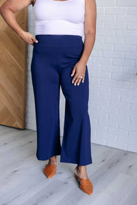 Thumbnail for Magic Wide Leg Crop Pants in Navy