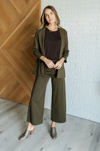 Thumbnail for Magic Wide Leg Crop Pants in Olive