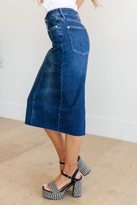 Thumbnail for Marcy High Rise Denim Midi Skirt