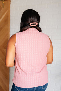 Thumbnail for Matter of Fact Pleat Front Sleeveless Blouse in Pink