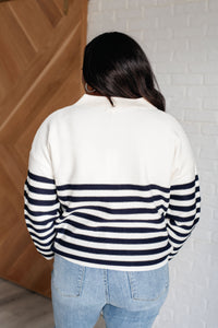 Thumbnail for Memorable Moments Striped Sweater in White