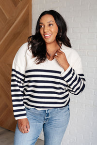 Thumbnail for Memorable Moments Striped Sweater in White