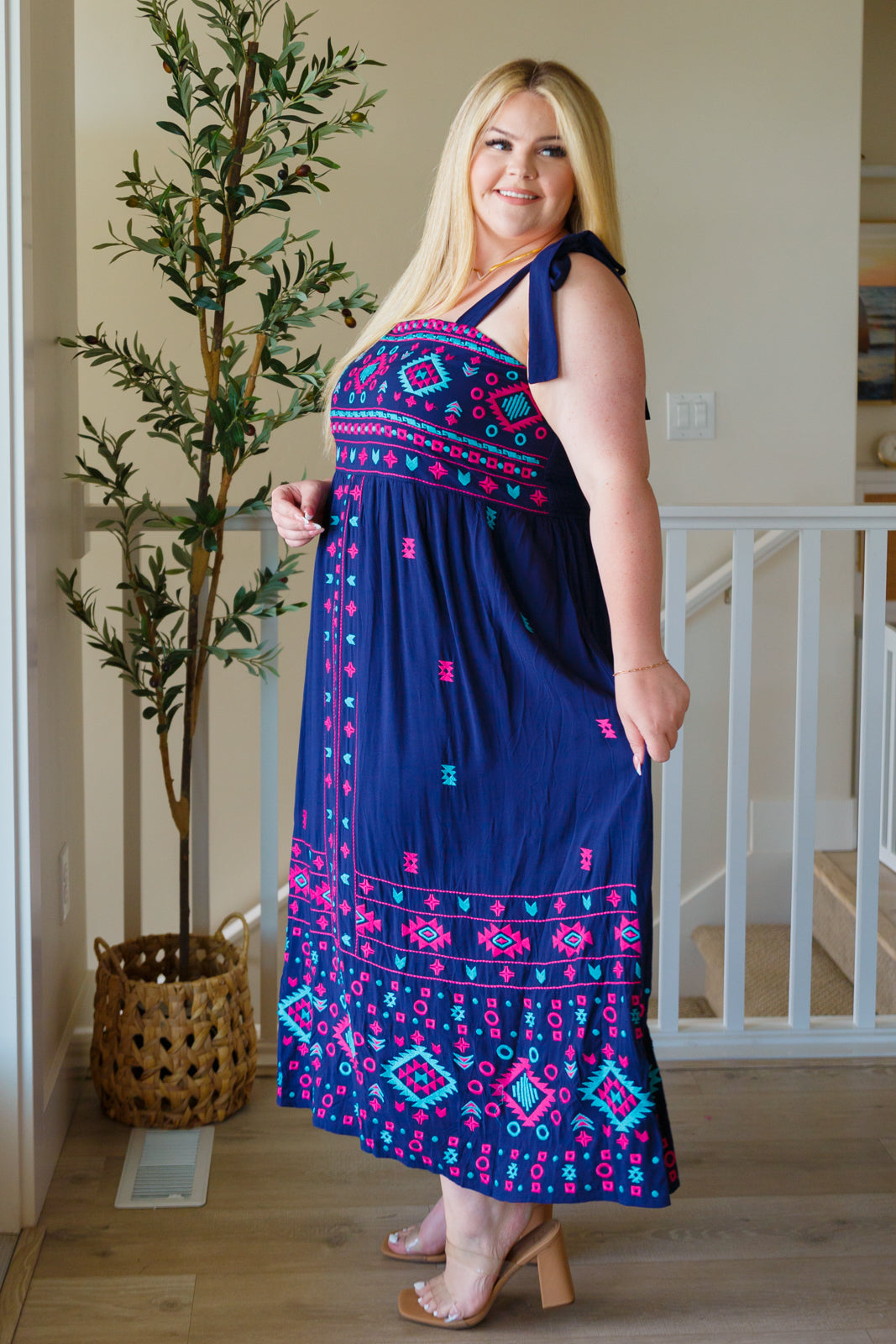 Midnight Magic Embroidered Maxi Dress