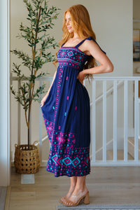 Thumbnail for Midnight Magic Embroidered Maxi Dress