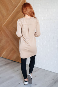 Thumbnail for Milan Travel Shift Dress in Khaki