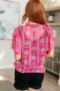 Thumbnail for Moments Like This V-Neck Bell Sleeve Blouse
