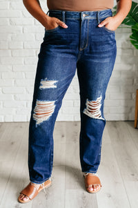 Thumbnail for Montana High Rise Rigid Magic Distressed Straight Jeans