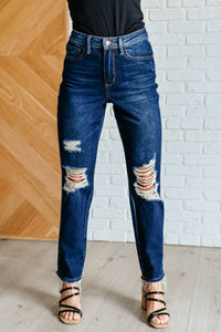 Thumbnail for Montana High Rise Rigid Magic Distressed Straight Jeans