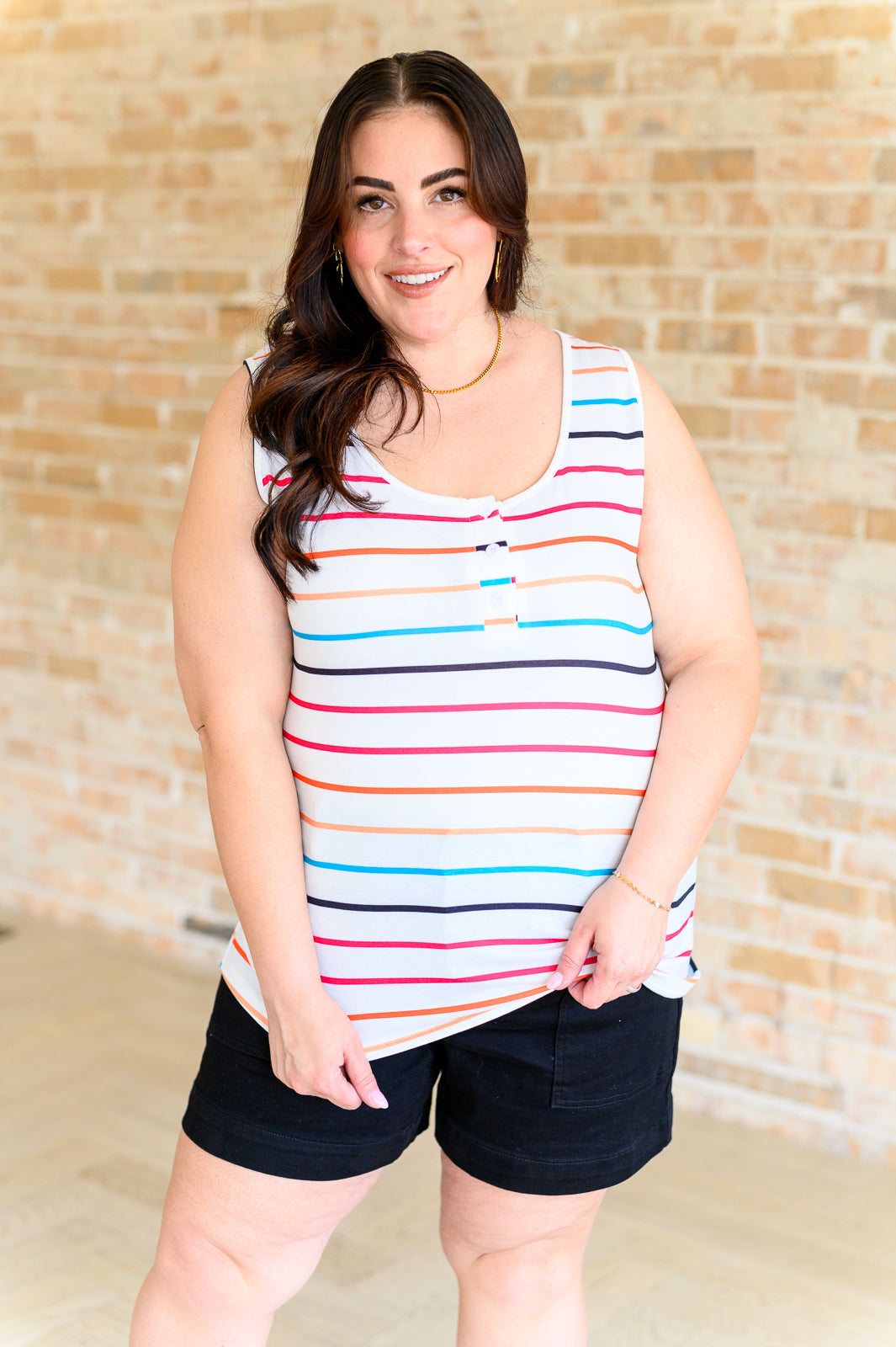 Need A Favor Colorful Henley Tank – Cute, Cool, and Made for Summer