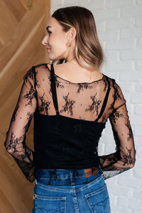 Thumbnail for Never Sorry Lace Layering Top in Black