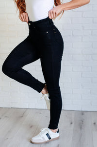 Thumbnail for Nicole Tummy Control Skinny Jeans in Black