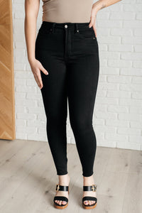 Thumbnail for Nicole Tummy Control Skinny Jeans in Black