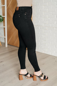 Thumbnail for Nicole Tummy Control Skinny Jeans in Black