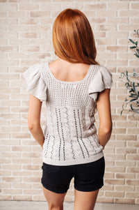 Thumbnail for No One Knows Pointelle Knit Top