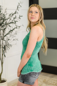 Thumbnail for Offbeat Essential Mineral Washed Tank in Kelly Green