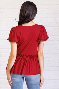 Thumbnail for One Day Soon V-Neck Ruffle Detail Top