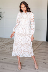 Thumbnail for Overarching Calmness Mock Neck Lace Dress