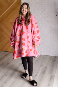 Thumbnail for Oversized Blanket Hoodie in Strawberry