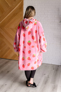 Thumbnail for Oversized Blanket Hoodie in Strawberry