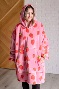 Thumbnail for Oversized Blanket Hoodie in Strawberry