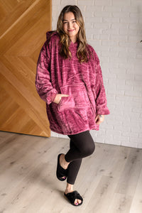 Thumbnail for Oversized Velour Blanket Hoodie in Purple