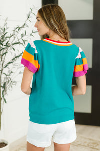 Thumbnail for Perfect Playlist Color Block Sleeve Top
