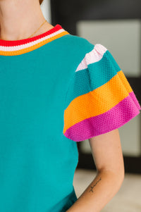 Thumbnail for Perfect Playlist Color Block Sleeve Top