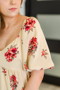 Thumbnail for Petals & Postcards Balloon Sleeve Dress