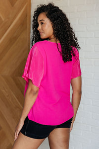 Thumbnail for Pink and Perfect Ruffle Sleeve Top