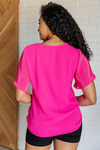 Thumbnail for Pink and Perfect Ruffle Sleeve Top