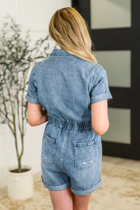 Thumbnail for Pleasant and Relevant Denim Romper