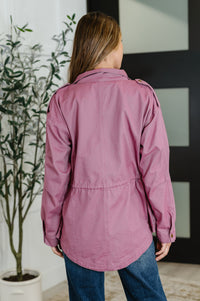 Thumbnail for Puddle Jumper Full Front Zip Up Jacket in Mauve