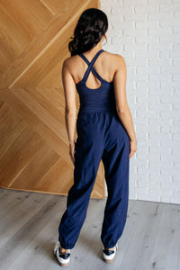 Thumbnail for Raising Heart Rate Cut Out Jumpsuit in Navy