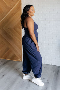 Thumbnail for Raising Heart Rate Cut Out Jumpsuit in Navy