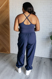 Thumbnail for Raising Heart Rate Cut Out Jumpsuit in Navy