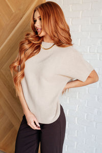 Thumbnail for Relaxing Away Dolman Sleeve Knit Top in Taupe